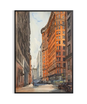 Art Deco Building Water Color Style Poster Voir les baskets