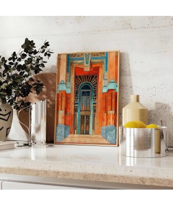 Art Deco Building Water Color Style Print acheter en ligne