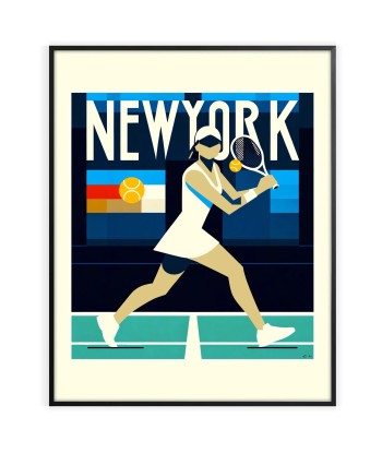 New York Print Lady Tennis Poster Véritable concentré